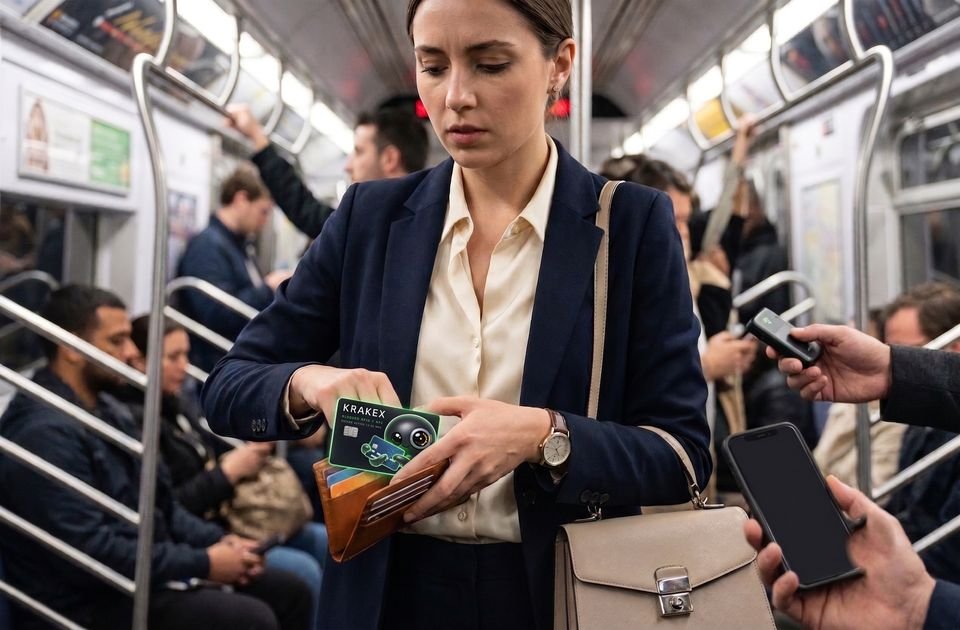 Lector pirata escaneando una cartera en el metro